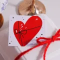 Biglietto d'auguri cuore rosso San Valentino confezione regalo grazie carta decò - Cuori Rossi / Confezione da 50 Pezzi