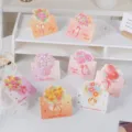 Set de 8 mini tarjetas de felicitación florales, tarjetas plegables de ramo para San Valentín. - Juego de 8 hojas