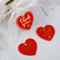 Rote Herz Danke Geschenkanhänger Goldfolie Verpackung Etiketten Bastelpapier Dekoration 100Stk - 100 Stück / Rot