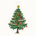 Etiquetas de Papel de Árbol de Navidad Retro Lindo Regalo Decoración de Fiesta 50Pcs - Árbol de Navidad / 50 Hojas