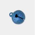 Cloche en cuivre de Noël givrée bleue de 14mm accessoire DIY petit pendentif fête - Ensemble de 20 Pièces / Bleu