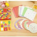 Cute Christmas greeting card set with colorful stickers and gift box for holiday decor. - Christmas Tree / 10 Sheets Set