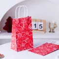 Sacchetto regalo in carta rosso cuore rosa per confezione festa di San Valentino - cuore rosso / Sacchetti di carta