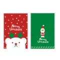 Kerstcadeauzakjes met beer en Kerstman ontwerpen, handvat met stansopening, 50 stuks. - Kerst Rendier Kerstman Stijl (Platte Bovenkant) / 50 Stuks/Pak (16x27cm)