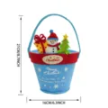 Weihnachten Filz Geschenktasche mit Schneemann Design, Bonbontasche und Dekoration. - Einzelbeutel / Blauer Schneemann