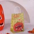 Bolsa de regalo de papel de Halloween con lindo diseño de calabaza y texto para fiesta. - Estilo Calabaza / 13.5*21cm*7.8cm
