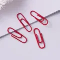 Red paper clips stationery metal clips for office school document organization suppliers - Red / 50 Pieces/Pack (28mm)