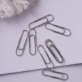 Silver metal paper clips set for office stationery, document organization and card accessories. - Silver / 50 Pieces/Pack (28mm)