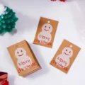 Christmas kraft paper gift tags with snowman design, 50pcs DIY packaging decorative labels. - Snowman / 50 Pieces