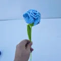 Handgemaakte gehaakte blauwe bloem boeket gebreide kunstmatige anjer cadeau moeder - Blauw