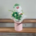 Handgemaakte gehaakte kerstman potbloemenboeket met roze pot, ideaal feestdagencadeau. - Santa Claus Potted Plant