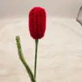 Handgemaakte gehaakte tulp bloem afgewerkte garen gebreide simulatie hoofdweergave - Rood