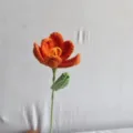 Handgemaakte gehaakte oranje tulp bloem kunstmatig gebreid boeket cadeau decoratie - Lichtoranje