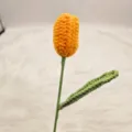 Handgemaakte gehaakte tulp bloem afgewerkte garen brei simulatie bloem voor huisdecoratie cadeau - Goud Geel