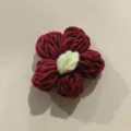 Handgemaakte gehaakte pofbloem wollen gebreide bloem kledingaccessoire DIY tas 6cm - Rood