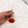 Handgemaakte gehaakte roos bloem gebreide kunstmatige plant cadeautje decoratie - Kleine Roos