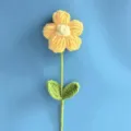 Handgemaakte gehaakte bloem kunstmatige pofbloem gebreide garen boeket voor huisdecoratie. - Geel