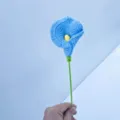 Fleur artificielle de lys calla bleu au crochet fait main pour décoration d'intérieur. - Bleu