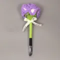 Handgemaakte gehaakte anjer pen schattige gebreide bloem gelpen creatief cadeau voor kantoor - Gradiënt Paars