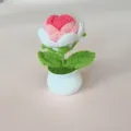 Handgemaakte gehaakte roos potplant bureaudecoratie afgewerkte simulatie bloem cadeau - Gradiënt Roze