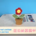 Handgemaakte gehaakte bloem potplant schattige huis desktop decoratie simulatie potplant - Rood