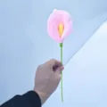 Bouquet de calla rose au crochet fait main fleur tricotée plante artificielle déco - Couleur Claire