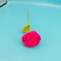 Handmade Crochet Rose Flower, Pink Knitted Single Artificial Flower Gift for Party - Rose Red