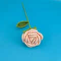 Handmade crochet peach rose flower simulation knitted flower gift for valentine day decor - Light Yellow