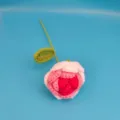 Handmade crochet rose flower knitted artificial rose gift for Valentine's Day decor single stem - Gradient Red