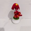 Handgemaakte gehaakte slang potplant schattig gebreid pluche speelgoed bureaudecoratie cadeau - Rood