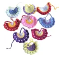 Süßes handgemachtes Häkel-Haustier-Lätzchen farbblockgestrickter Wollkragen für Hunde und Katzen - 10cm / Mehrfarbig