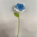 Handgemaakte gehaakte rozenbloem afgewerkte gebreide eeuwige bloem huisdecoratie simulatie boeket - Gradiënt Blauw