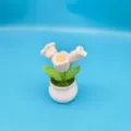 Handgemaakt gehaakt lelietje van dalen potplant kunstbloem huis decoratie bureau ornament - Wit