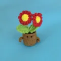 Handgehaakte potplant schattige plant gebreide bureau decoratie creatief cadeau - Gele Dubbele Chrysant