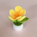 Handgemaakte gehaakte gele bloem potplant gebreide bureau home decor cadeau klaar artikel - Geel