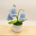 Mooie handgemaakte gehaakte klokjesbloem in pot gebreide bloem huisdecoratie cadeau - Blauw