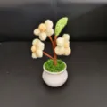 Handmade crochet flower potted plant cute wool knit floral desktop car home ornament gift - Yellow