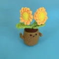 Pianta in vaso girasole all'uncinetto fatto a mano regalo creativo decorazione scrivania - Girasole Giallo