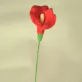 Handgemaakte gehaakte rode aronskelk bloemsteel, kunstmatige gebreide bloemdecor variant. - China Rood