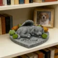 Statua commemorativa per cani angelo in resina con piante grasse decorazione giardino - Monumento Commemorativo per Cani