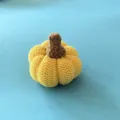 Handgemaakte Gehaakte Pompoen Figuur Geel Gebreid Halloween Cadeau Tafel Decoratie - Geel