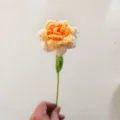 Handmade crochet rose flower finished product knitted yarn floral home decor single stem item - Gradient Yellow