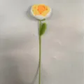 Handgemaakte gehaakte rozenbloem gebreide wol bloem enkele stengel DIY cadeau huisdecor - Gele Verloop Roos