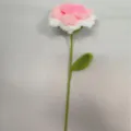 Handmade crochet rose flower single stem knit bouquet romantic gift for Valentine's Day. - Gradient Pink Pointed Rose