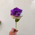 Handmade crochet purple white rose flower, knitted flower variant for home decoration. - Gradient Purple