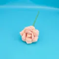 Handmade crochet pink wool rose flower artificial eternal flower for home decor gift - Flesh Pink