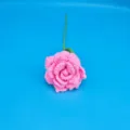Handmade crochet pink rose flower knit yarn artificial bouquet for home decor gift SKU. - Pink