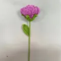 Handgemaakt gehaakt roze roos bloem met stengel DIY gebreid bloemig decoratie item - Paarse Roos