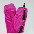 Füllbares Reise Nackenkissen Plüsch U-förmiges Flugzeugkissen tragbare Kleidung Tasche - 83*18CM / Fuchsia