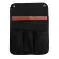 Black canvas chair armrest organizer with pockets for outdoor camping gear. - Black Side Bag